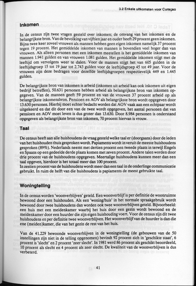 Derde Algemene Volks- en Woningtelling Nederlandse Antillen - Toestand per 27 januari 1992, 0.00 uur Eerste Resultaten - Page 41