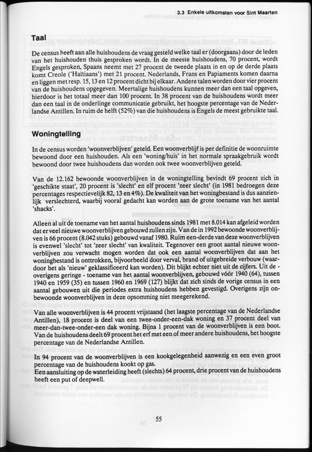 Derde Algemene Volks- en Woningtelling Nederlandse Antillen - Toestand per 27 januari 1992, 0.00 uur Eerste Resultaten - Page 55