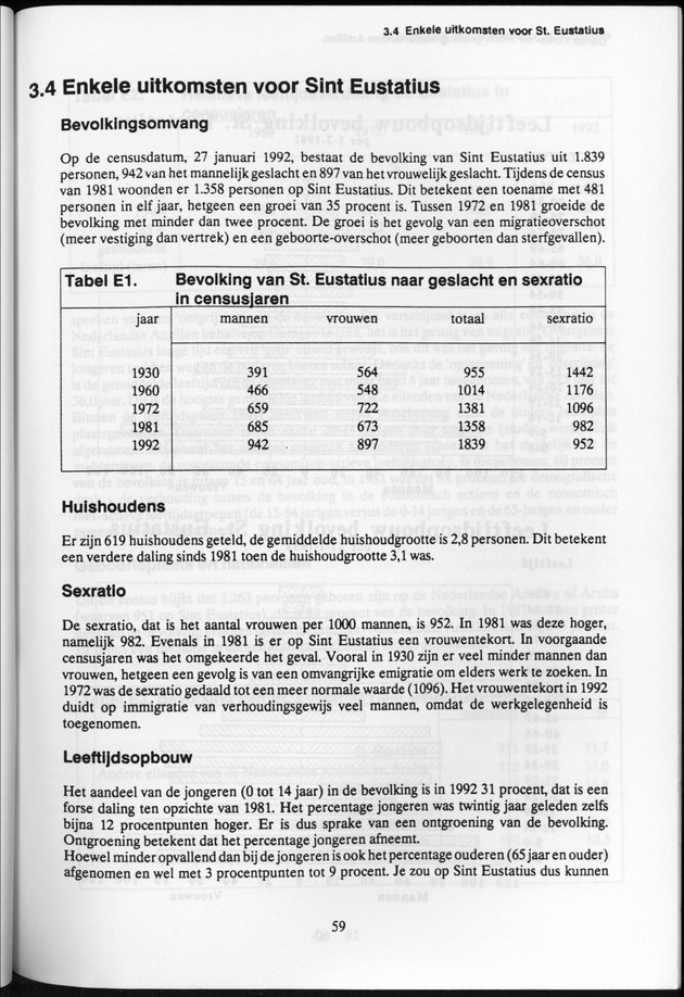 Derde Algemene Volks- en Woningtelling Nederlandse Antillen - Toestand per 27 januari 1992, 0.00 uur Eerste Resultaten - Page 59