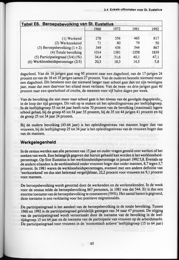 Derde Algemene Volks- en Woningtelling Nederlandse Antillen - Toestand per 27 januari 1992, 0.00 uur Eerste Resultaten - Page 65