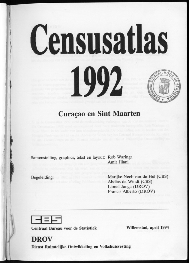 Censusatlas 1992 - Cover