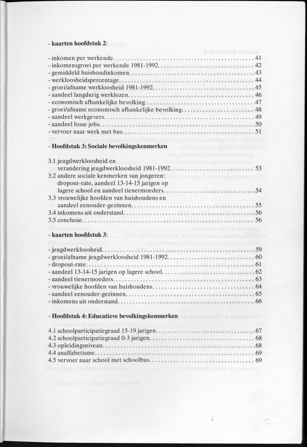 Censusatlas 1992 - Inhoudsopgave