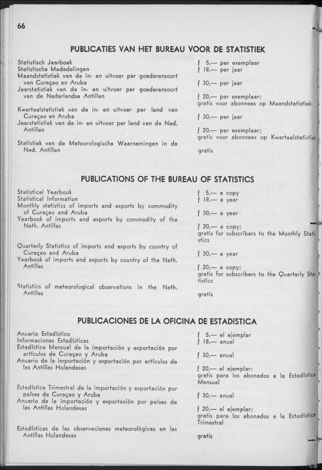 STATISTICAL YEARBOOK NETHERLANDS ANTILLES 1956 - Page 66