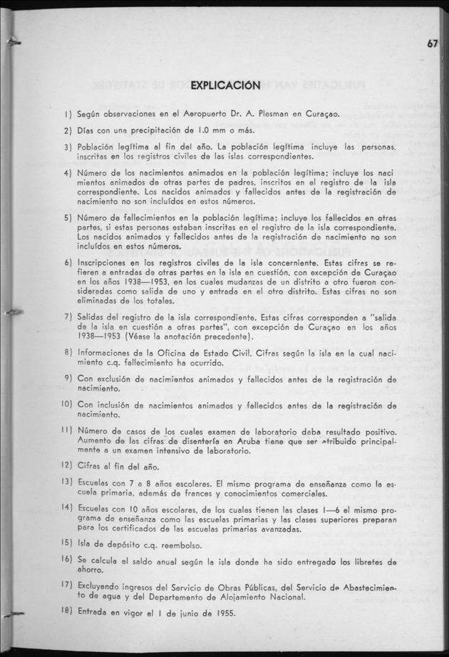 STATISTICAL YEARBOOK NETHERLANDS ANTILLES 1957 - Page 67