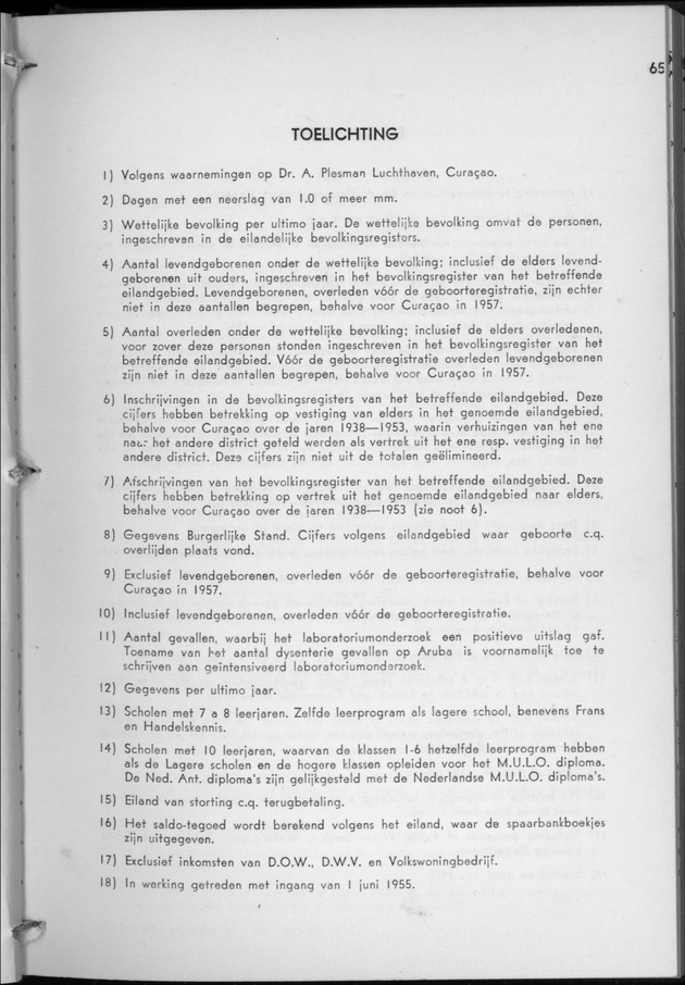 STATISTICAL YEARBOOK NETHERLANDS ANTILLES 1958 - Page 65