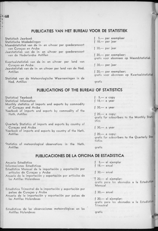 STATISTICAL YEARBOOK NETHERLANDS ANTILLES 1958 - Page 68