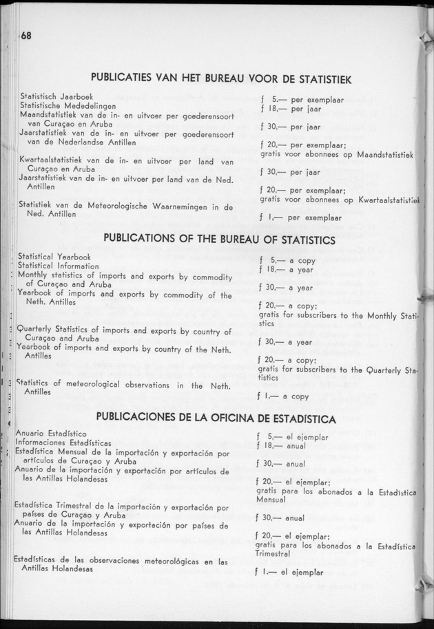 STATISTICAL YEARBOOK NETHERLANDS ANTILLES  1959 - Page 68