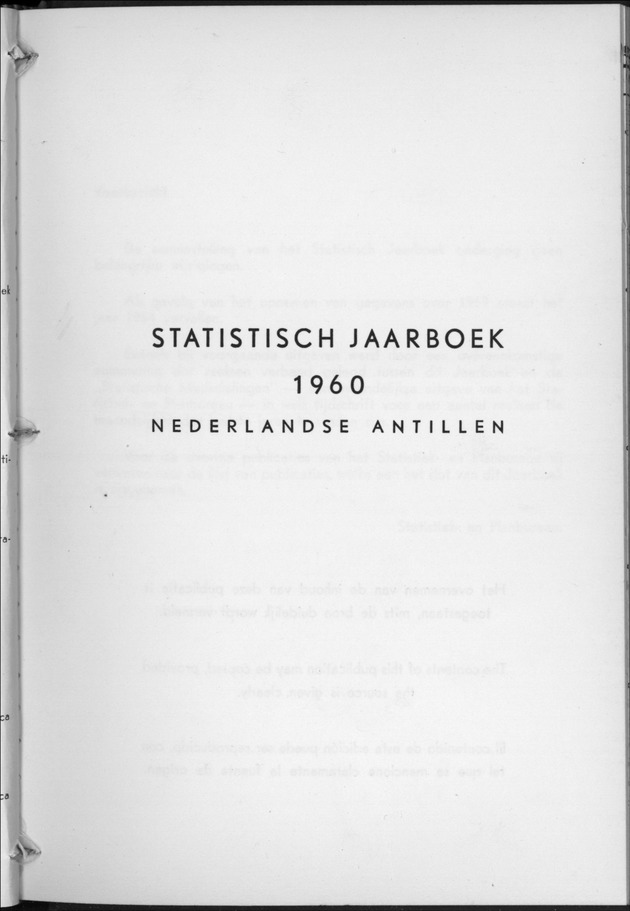 STATISTICAL YEARBOOK NETHERLANDS ANTILLES 1960 - New Page