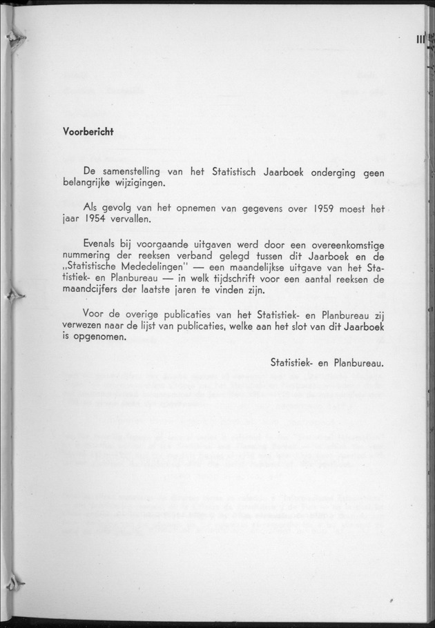 STATISTICAL YEARBOOK NETHERLANDS ANTILLES 1960 - Page III
