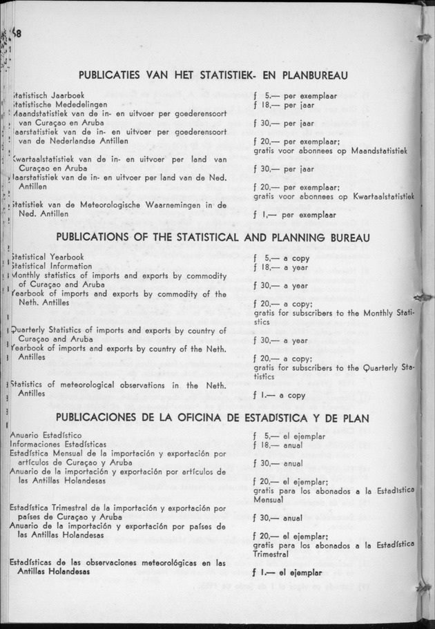 STATISTICAL YEARBOOK NETHERLANDS ANTILLES 1960 - Page 68
