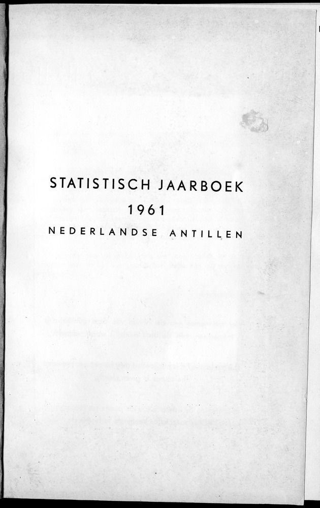 STATISTICAL YEARBOOK NETHERLANDS ANTILLES 1961 - New Page