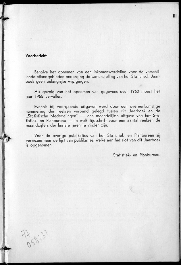 STATISTICAL YEARBOOK NETHERLANDS ANTILLES 1961 - Page III