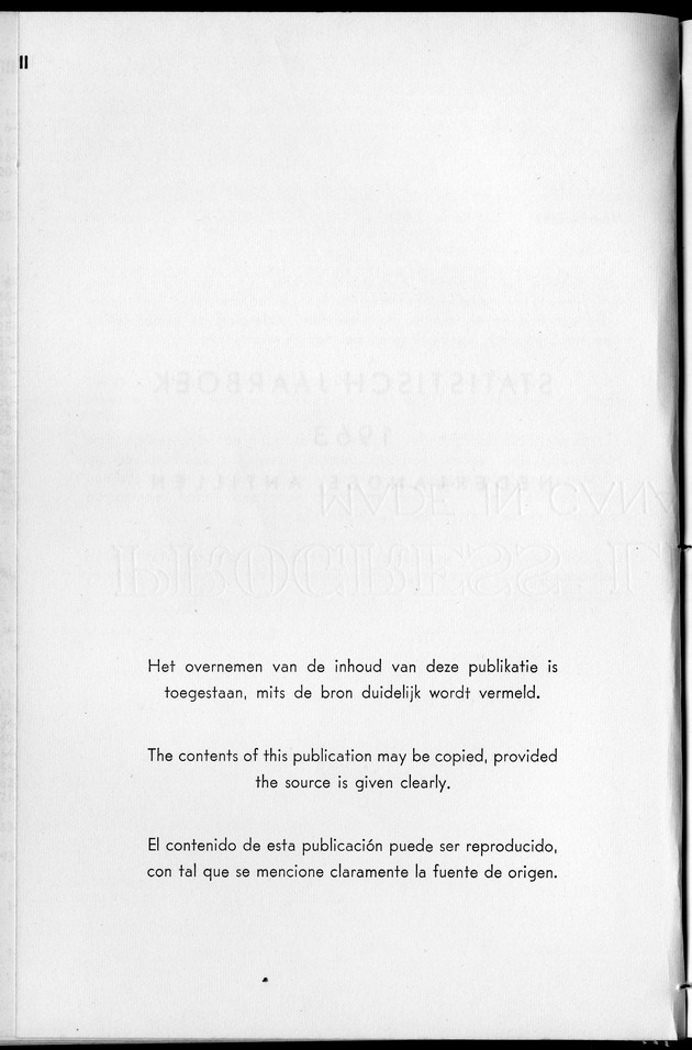 STATISTICAL YEARBOOK NETHERLANDS ANTILLES 1963 - Page II