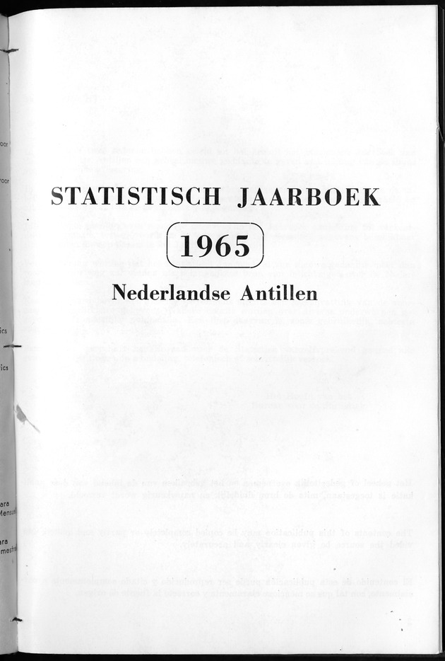 STATISTICAL YEARBOOK NETHERLANDS ANTILLES 1965 - New Page