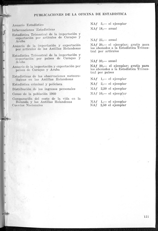 STATISTICAL YEARBOOK NETHERLANDS ANTILLES 1967 - Page 111