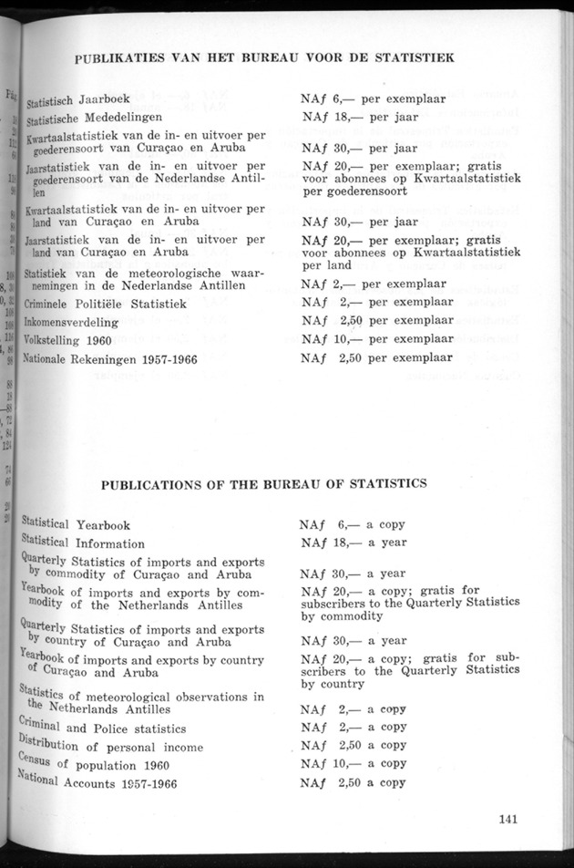 STATISTICAL YEARBOOK NETHERLANDS ANTILLES 1969 - Page 141