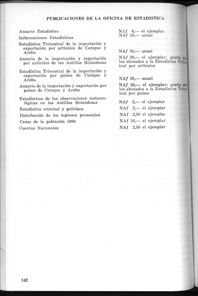 STATISTICAL YEARBOOK NETHERLANDS ANTILLES 1969 - Page 142
