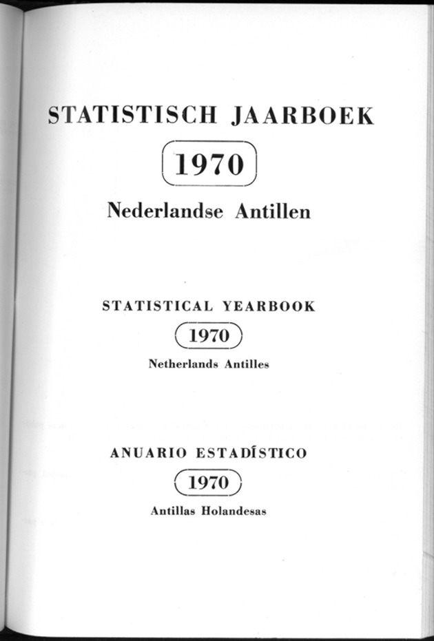 STATISTICAL YEARBOOK NETHERLANDS ANTILLES 1970 - New Page
