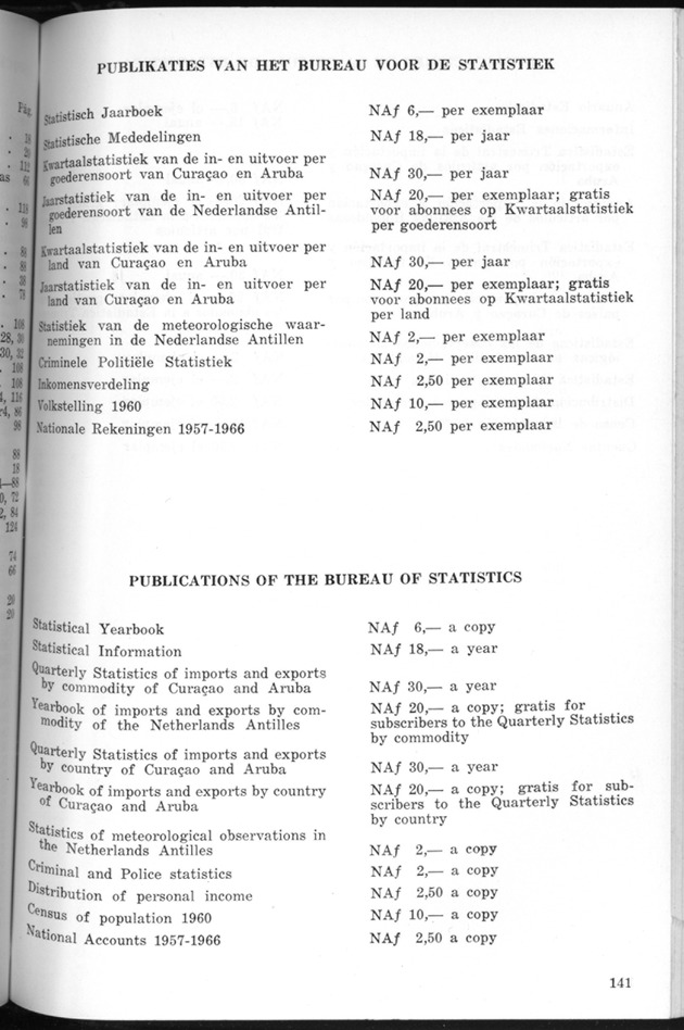 STATISTICAL YEARBOOK NETHERLANDS ANTILLES 1970 - Page 141