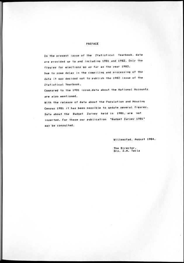 STATISTICAL YEARBOOK NETHERLANDS ANTILLES 1981-1990 - Preface