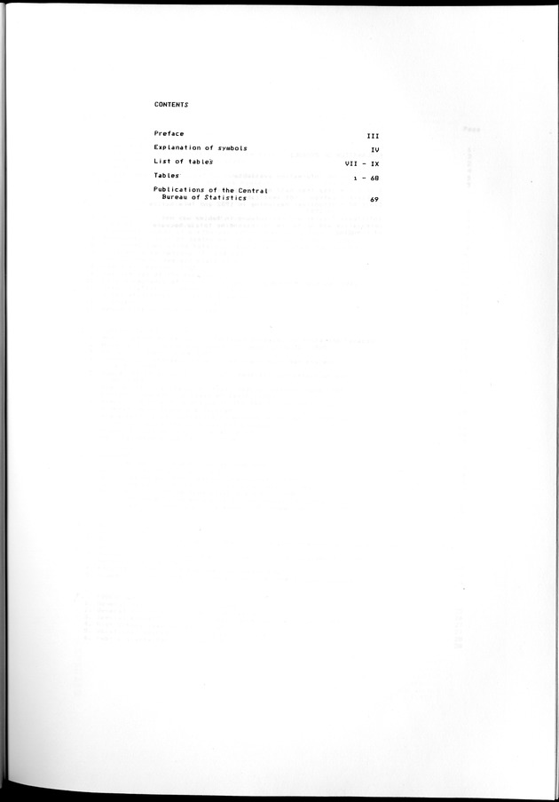 STATISTICAL YEARBOOK NETHERLANDS ANTILLES 1981-1990 - Contents