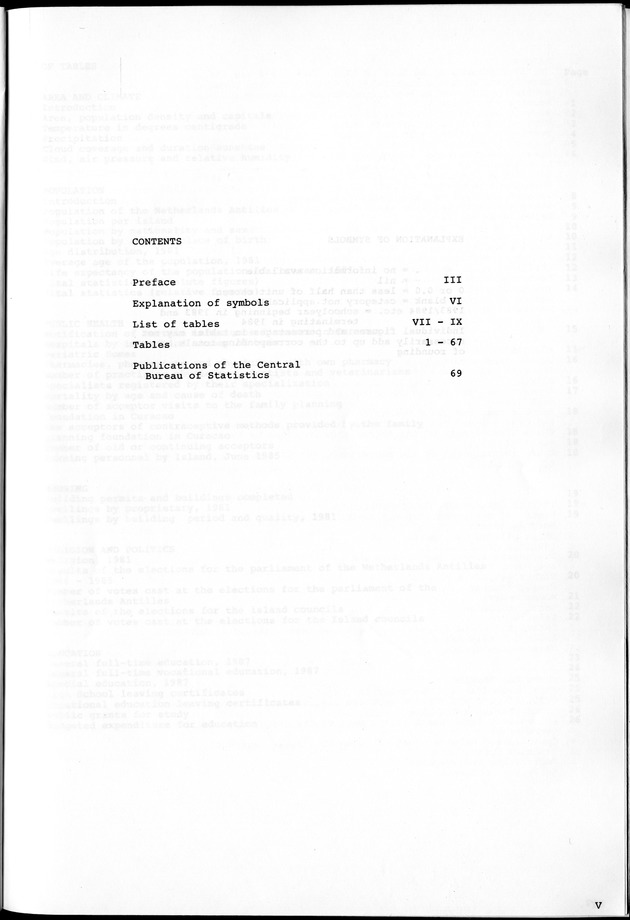 STATISTICAL YEARBOOK NETHERLANDS ANTILLES 1981-1990 - Page V