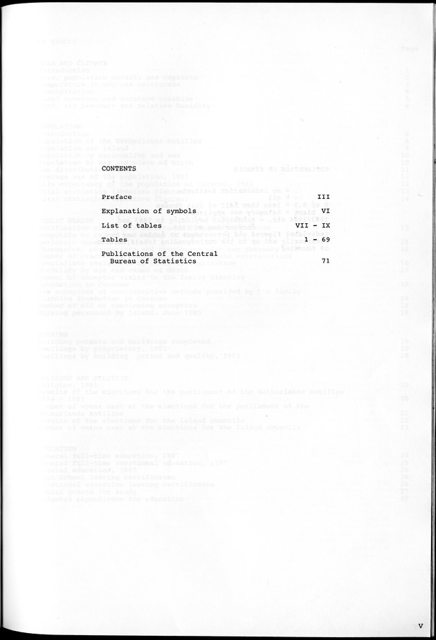 STATISTICAL YEARBOOK NETHERLANDS ANTILLES 1981-1990 - Page V