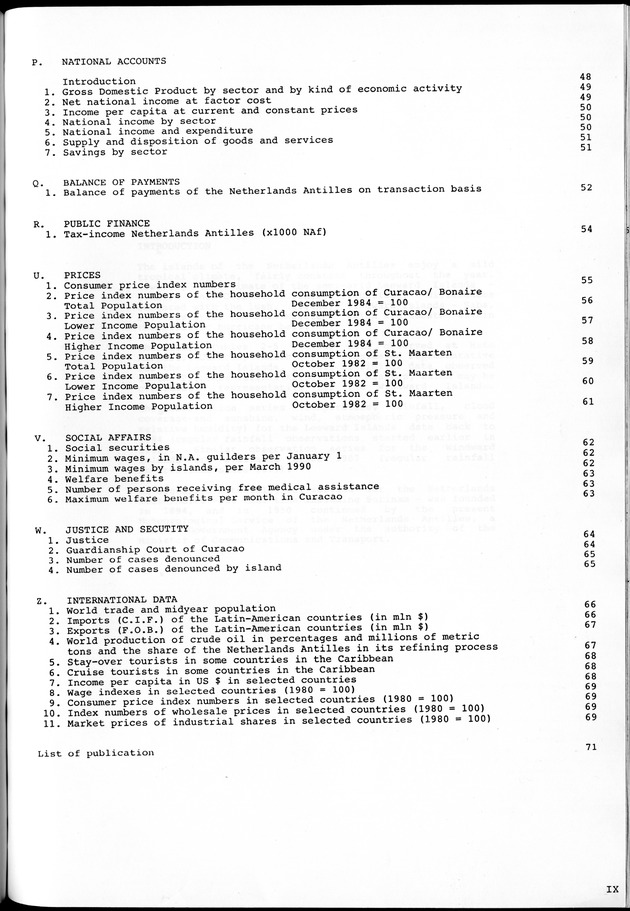 STATISTICAL YEARBOOK NETHERLANDS ANTILLES 1981-1990 - Page IX