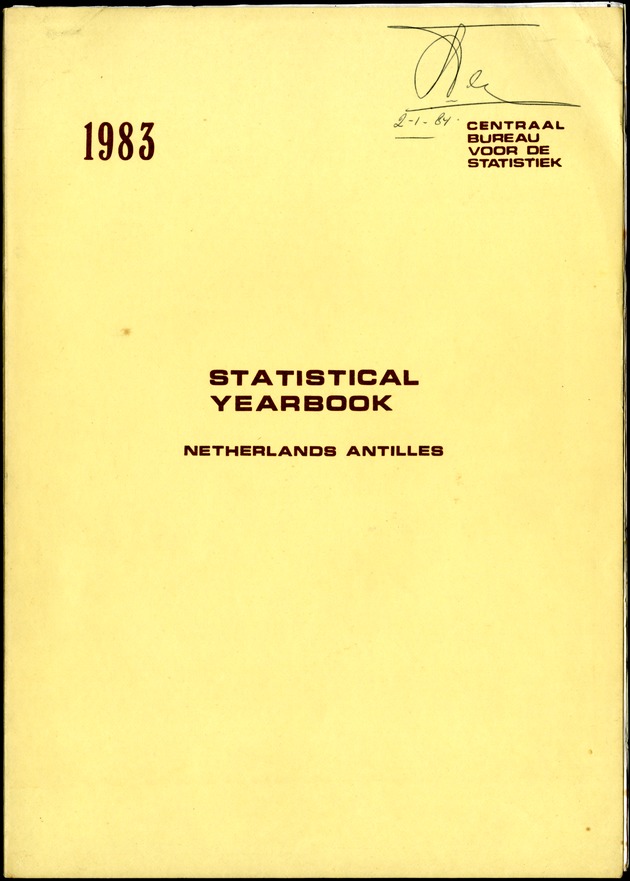 STATISTISCH JAARBOEK NEDERLANDSE ANTILLEN 1983 - Front Cover
