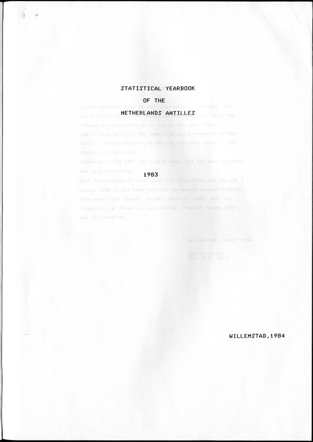STATISTISCH JAARBOEK NEDERLANDSE ANTILLEN 1983 - Title Page