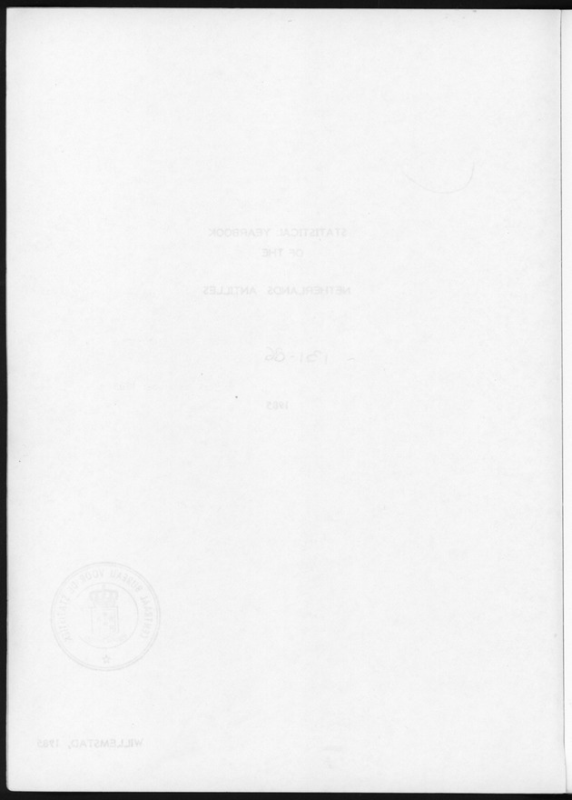 STATISTICAL YEARBOOK NETHERLANDS ANTILLES 1985 - Blank Page