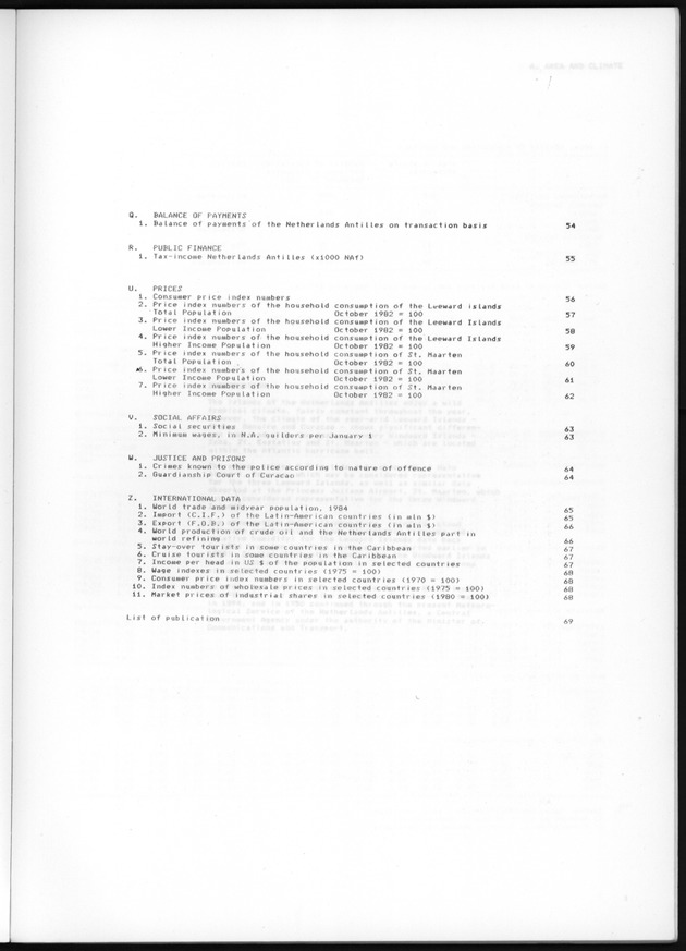 STATISTICAL YEARBOOK NETHERLANDS ANTILLES 1985 - List of tables