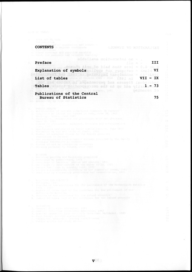 STATISTICAL YEARBOOK NETHERLANDS ANTILLES  1986 - Page V