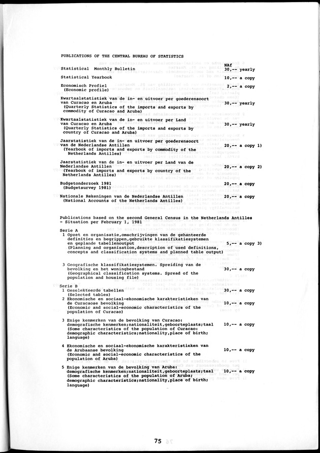 STATISTICAL YEARBOOK NETHERLANDS ANTILLES  1986 - Page 75