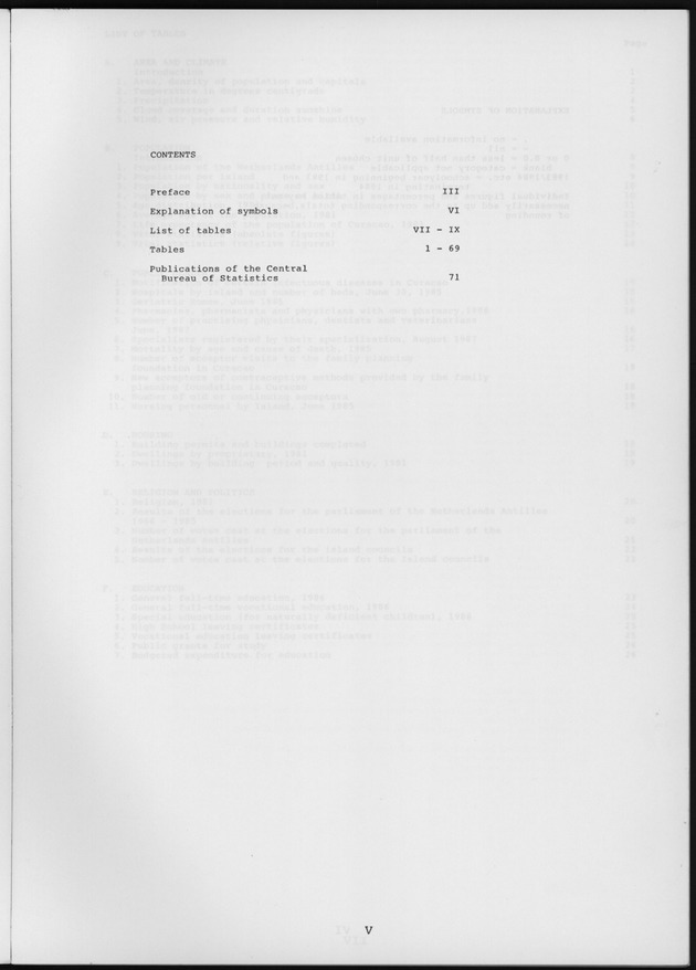 STATISTICAL YEARBOOK NETHERLANDS ANTILLES 1987 - Page V