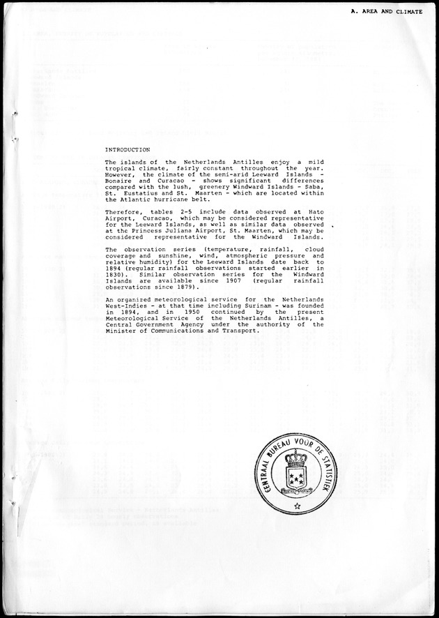 STATISTICAL YEARBOOK NETHERLANDS ANTILLES 1988 - Introduction