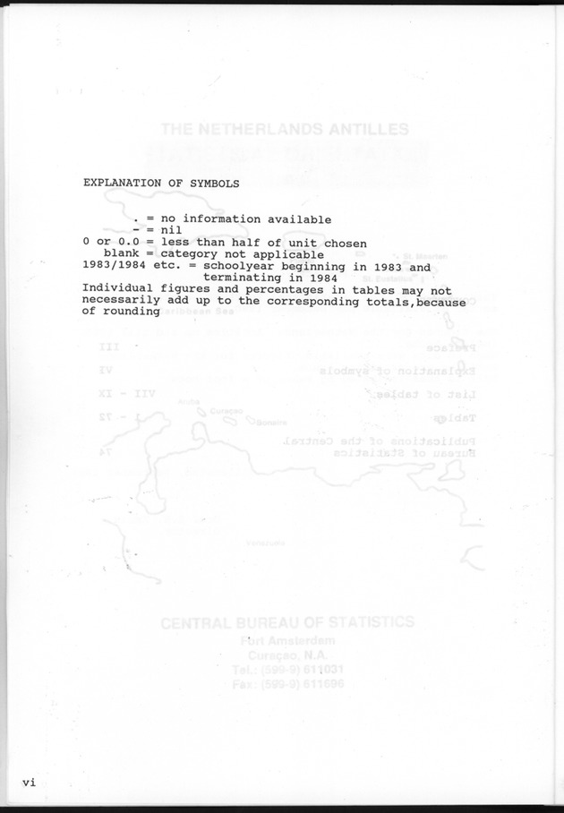 STATISTICALYEARBOOK NETHERLANDS ANTILLES 1991 - Page vi