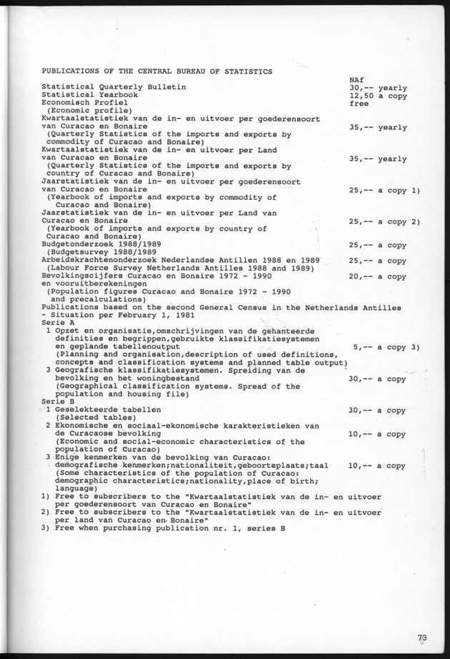 STATISTICALYEARBOOK NETHERLANDS ANTILLES 1991 - Page 73