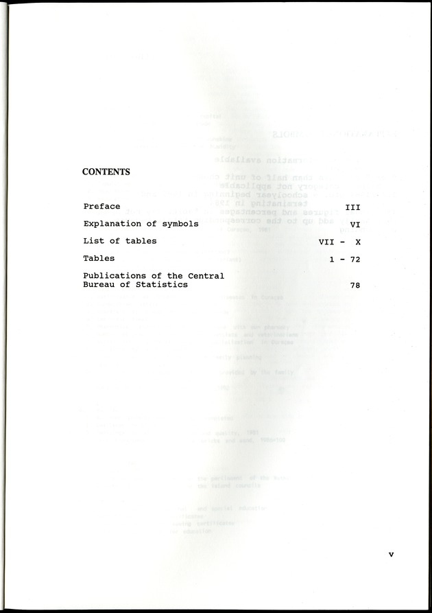 STATISTICAL YEARBOOK NETHERLANDS ANTILLES  1992 - Page v