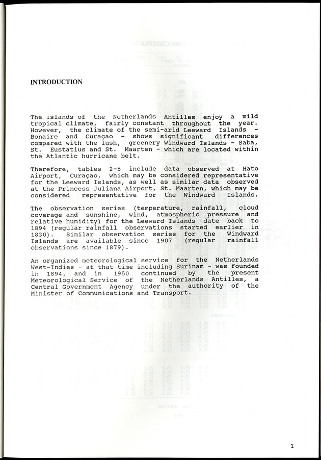 STATISTICAL YEARBOOK NETHERLANDS ANTILLES  1992 - Page 1