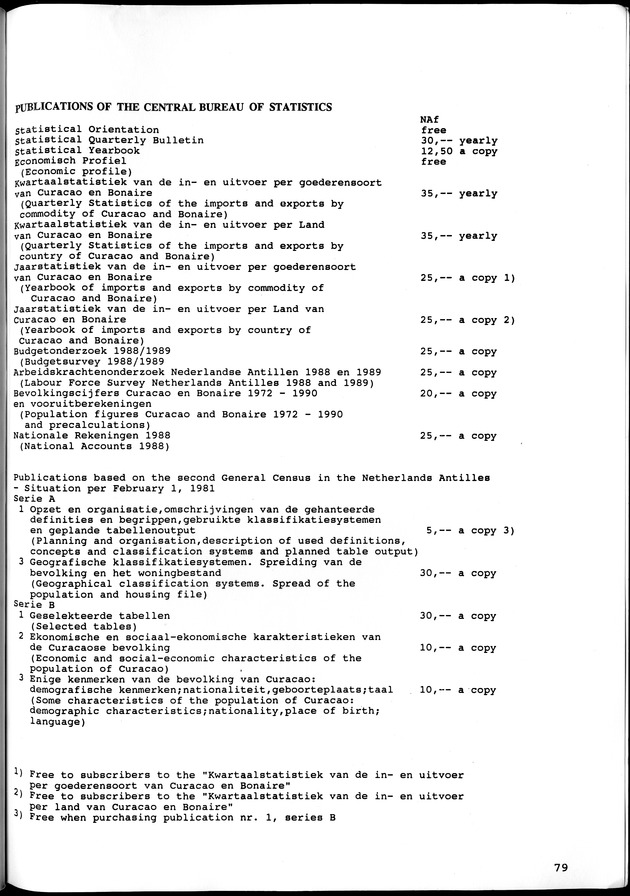 STATISTICAL YEARBOOK NETHERLANDS ANTILLES  1992 - Publications of the Central Bureau of Statistics
