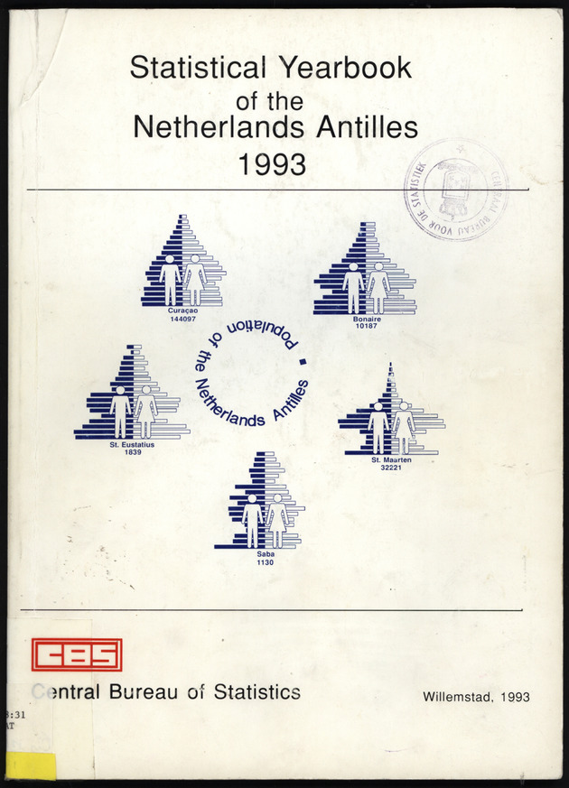 STATISTICAL YEARBOOK NETHERLANDS ANTILLES 1993 - Front Cover