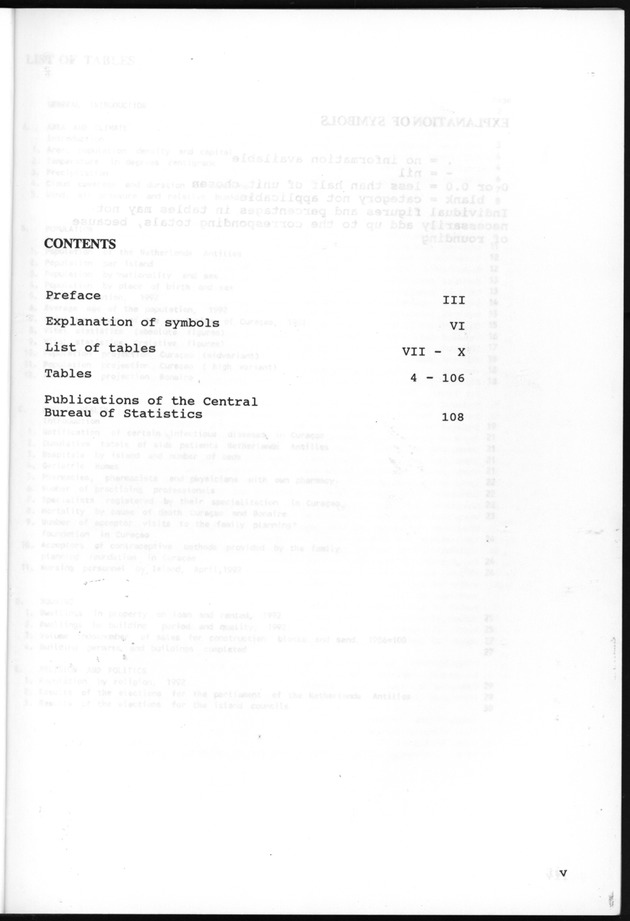 STATISTICAL YEARBOOK NETHERLANDS ANTILLES 1993 - Page v