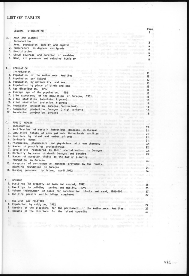 STATISTICAL YEARBOOK NETHERLANDS ANTILLES 1993 - Page vii