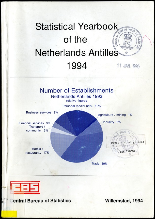 STATISTICAL YEARBOOK NETHERLANDS ANTILLES 1994 - Front Cover