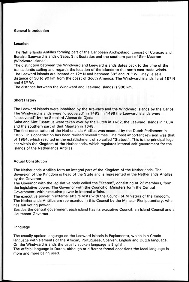 STATISTICAL YEARBOOK NETHERLANDS ANTILLES 1994 - Page 1