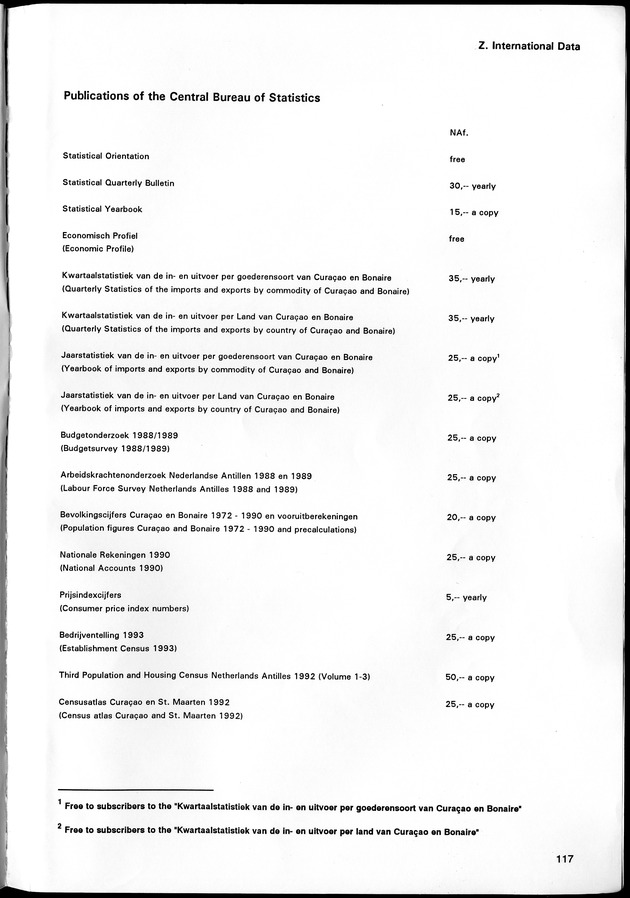 STATISTICAL YEARBOOK NETHERLANDS ANTILLES 1994 - Page 117