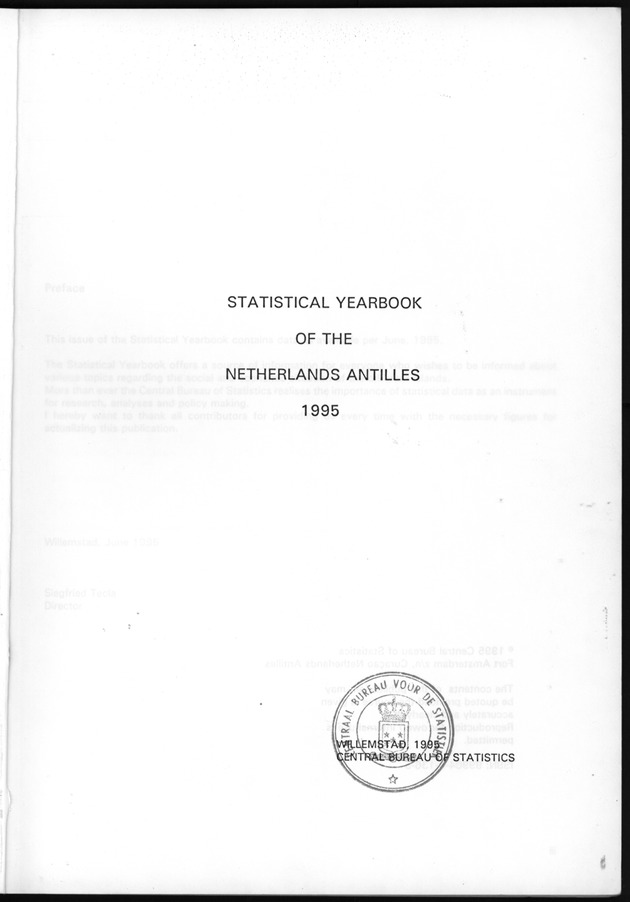 STATISTICAL YEARBOOK NETHERLANDS ANTILLES 1995 - Title Page