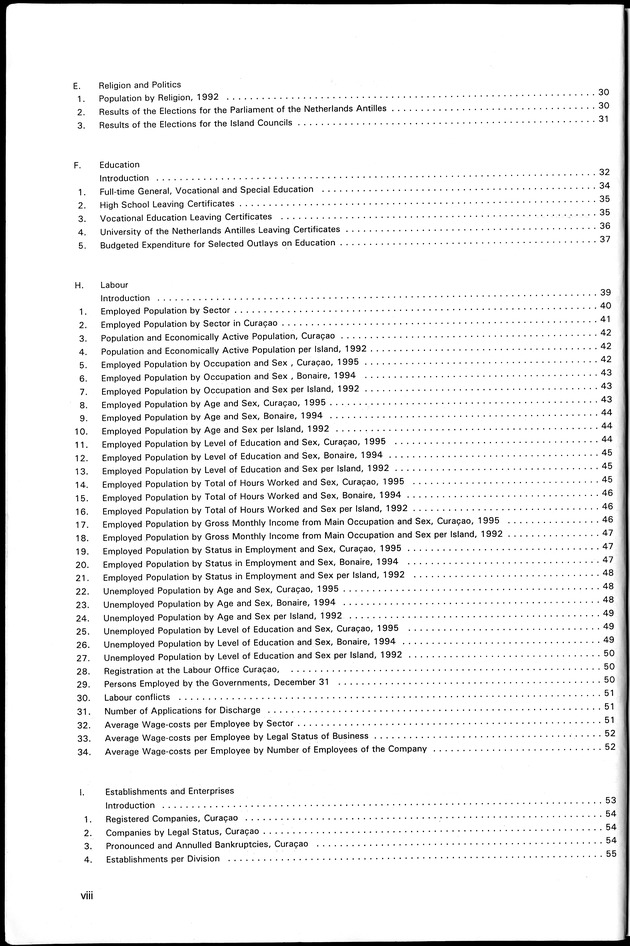 STATISTICAL YEARBOOK NETHERLANDS ANTILLES 1996 - Page viii