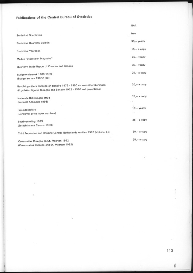 STATISTICAL YEARBOOK NETHERLANDS ANTILLES 1997 - Page 113